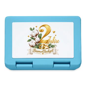 2.Hochzeitstag , 2 Jahre , Baumwollhochzeit  - Brotdose - Saphirblau - Vorne