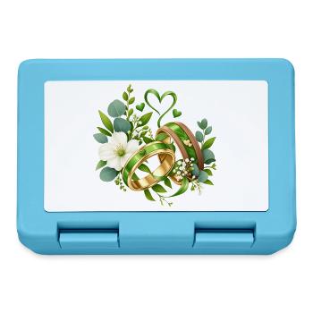 Grünehochzeit , Grünes Liebesband Hochzeitsdesign - Brotdose - Saphirblau - Vorne