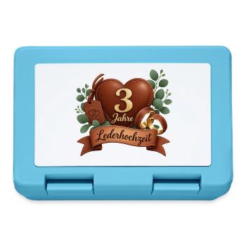 3.Hochzeitstag , Lederhochzeit 3 Jahre  - Brotdose - Saphirblau - Vorne
