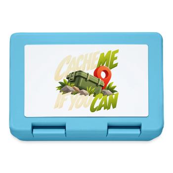 Cache Me If You Can Geocaching Motif - Brotdose - Saphirblau - Vorne