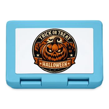 Halloween Kürbisbadge Trick or Treat - Brotdose - Saphirblau - Vorne