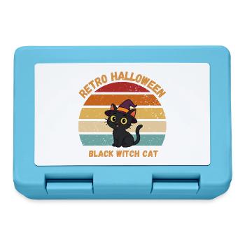 Retro Halloween Black Witch Cat Sunset - Brotdose - Saphirblau - Vorne