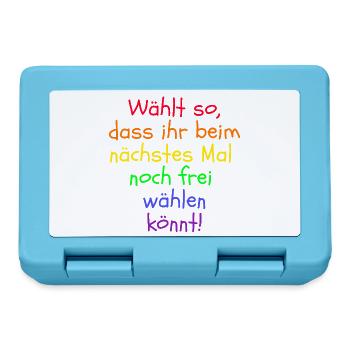 WÄHLT SO DASS IHR NOCH FREI WÄHLEN KÖNNT, FRIEDEN - Brotdose - Saphirblau - Vorne