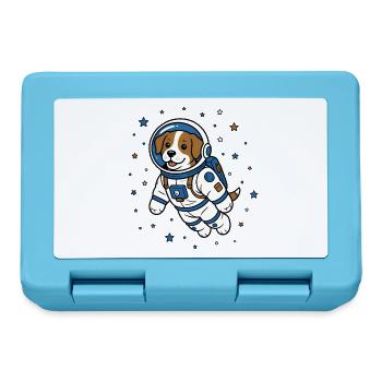 Hund Astronaut Helm Weltraum Hunde Vektor Shirt - Brotdose - Saphirblau - Vorne