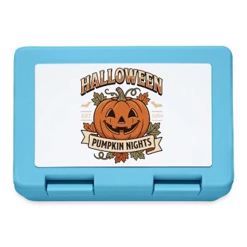 Retro Halloween Pumpkin Nights Jack O Lantern - Brotdose - Saphirblau - Vorne
