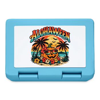 Alohaween Tropical Halloween – Lustiger Kürbis - Brotdose - Saphirblau - Vorne