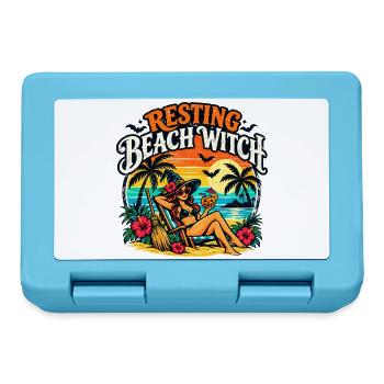 Resting Beach Witch Tropisches lustiges Halloween - Brotdose - Saphirblau - Vorne