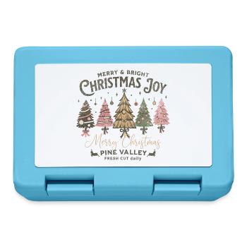 Merry Christmas Joy Tannenbaum Vintage Geschenk - Brotdose - Saphirblau - Vorne