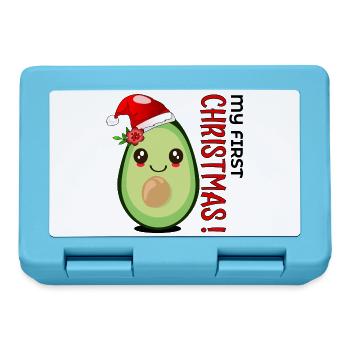 Mein erstes Weihnachten, Avocado Baby - Brotdose - Saphirblau - Vorne