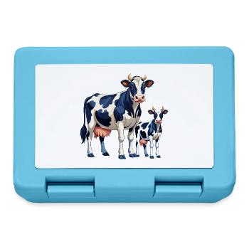 Holstein und Kälber Kuh - Brotdose - Saphirblau - Vorne