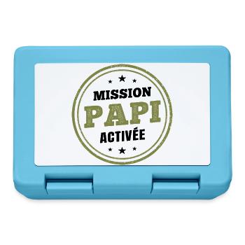 Opa Mission aktiviert | Humoristi Schwangerschaftsdurchsage - Brotdose - Saphirblau - Vorne