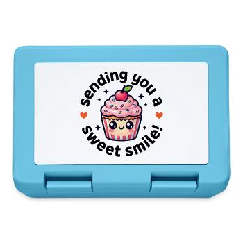 Kawaii Cupcake Always Keep A Sweet Smile Geschenk - Brotdose - Saphirblau - Vorne