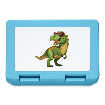 Tyrannosaurus Rex mit Sonnenbrille - Brotdose - Saphirblau - Vorne