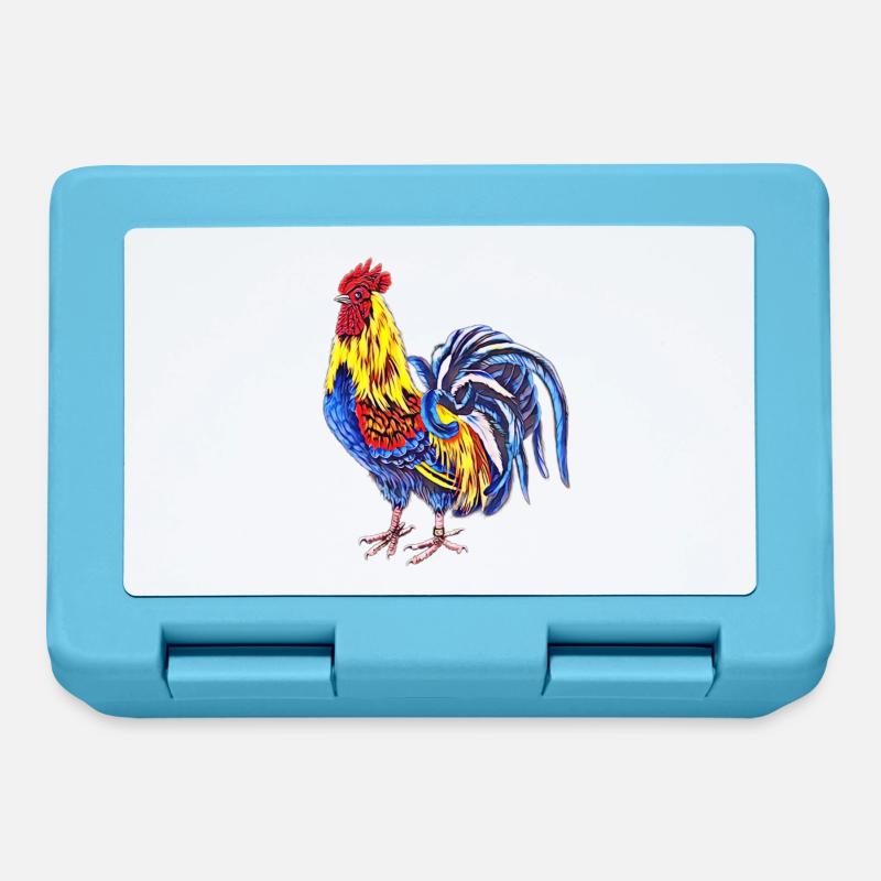 Coq - Boîte à goûter - bleu saphir
