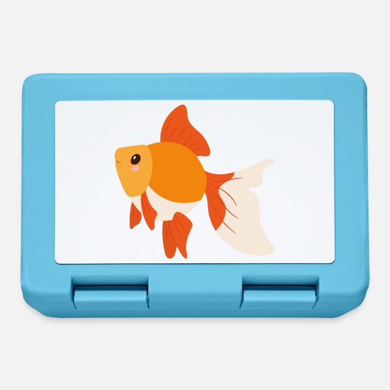 Poisson rouge - Boîte à goûter - bleu saphir