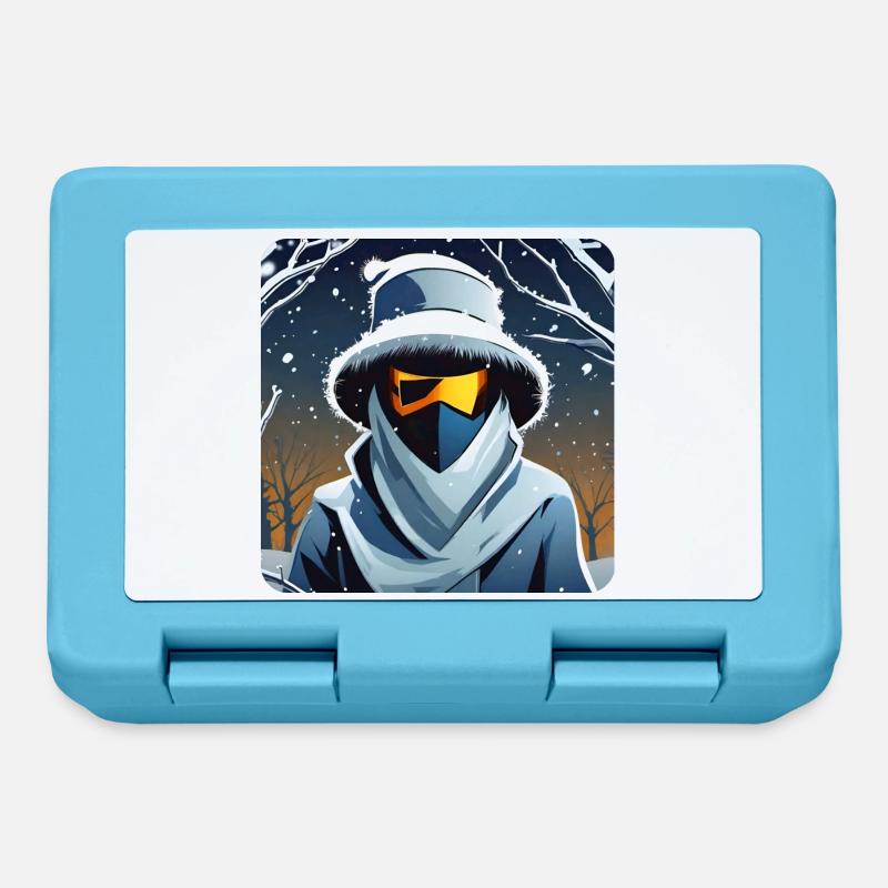 Cool Spooky Ghost with Glasses - Lunchbox - sapphire blue