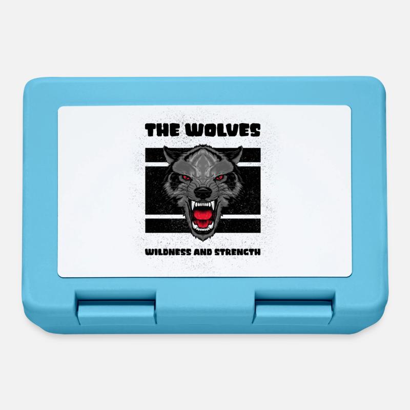Angry wolf Wolves Animals Quotes Wolf Sayings - Lunchbox - sapphire blue