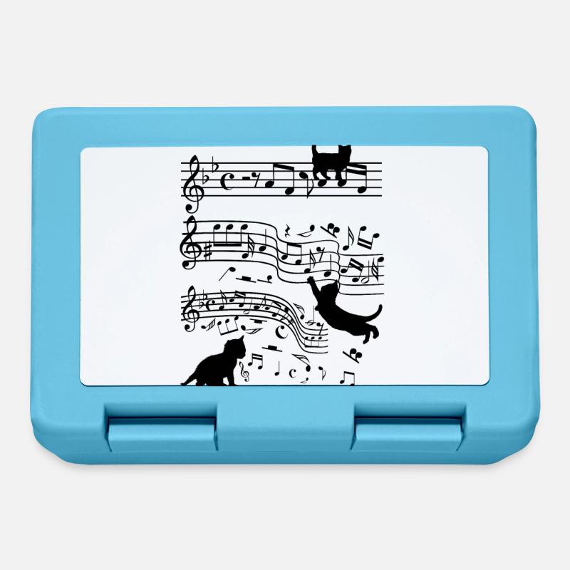 Chats notes de musique clef chat amoureux - Boîte à goûter - bleu saphir
