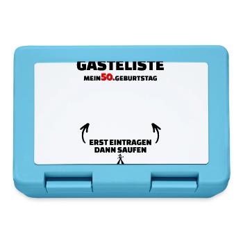 Happy Birthday 50. Geburtstag B-Day Gästeliste - Brotdose - Saphirblau - Vorne