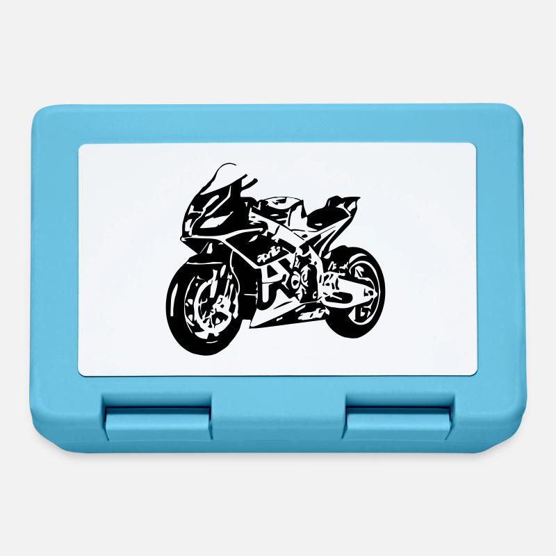 Motorrad - Brotdose - Saphirblau