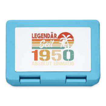 Original 1950 Jahrgang Vintage Geburtstag 1950 - Brotdose - Saphirblau - Vorne