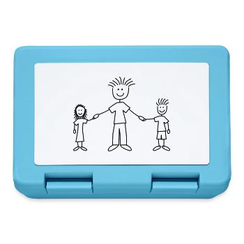 family_dad_with_girl_and_boy_1c - Boîte à goûter - bleu saphir - Devant