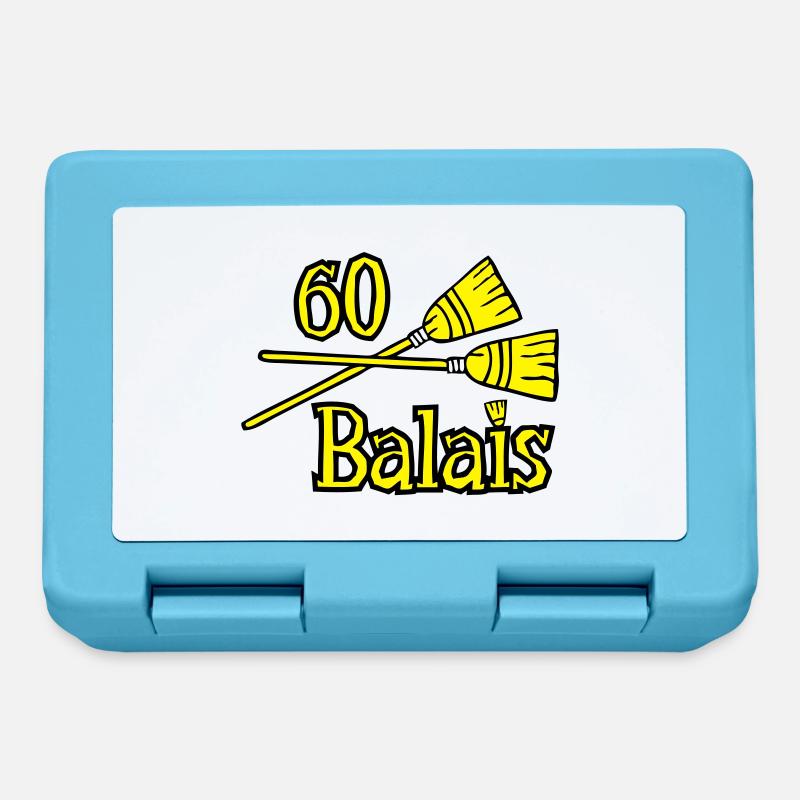 60 balais ans - Boîte à goûter - bleu saphir
