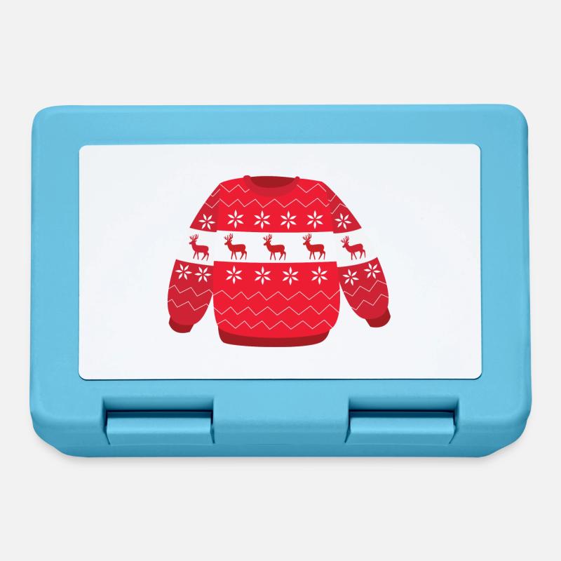 Weihnachts Pullover - Brotdose - Saphirblau