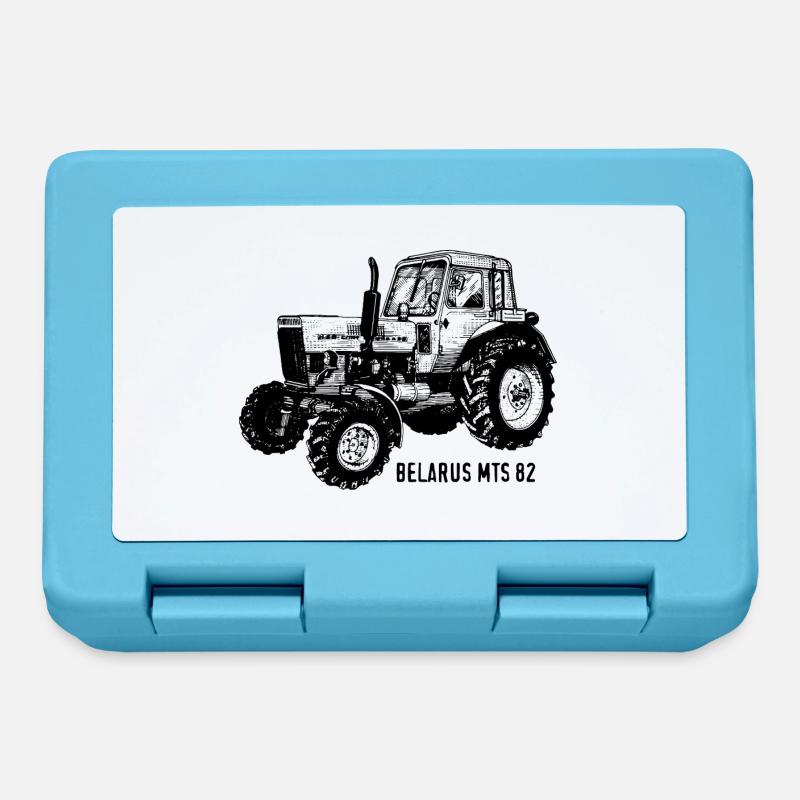 Belarus mts Traktor Landwirt Geschenk - Brotdose - Saphirblau