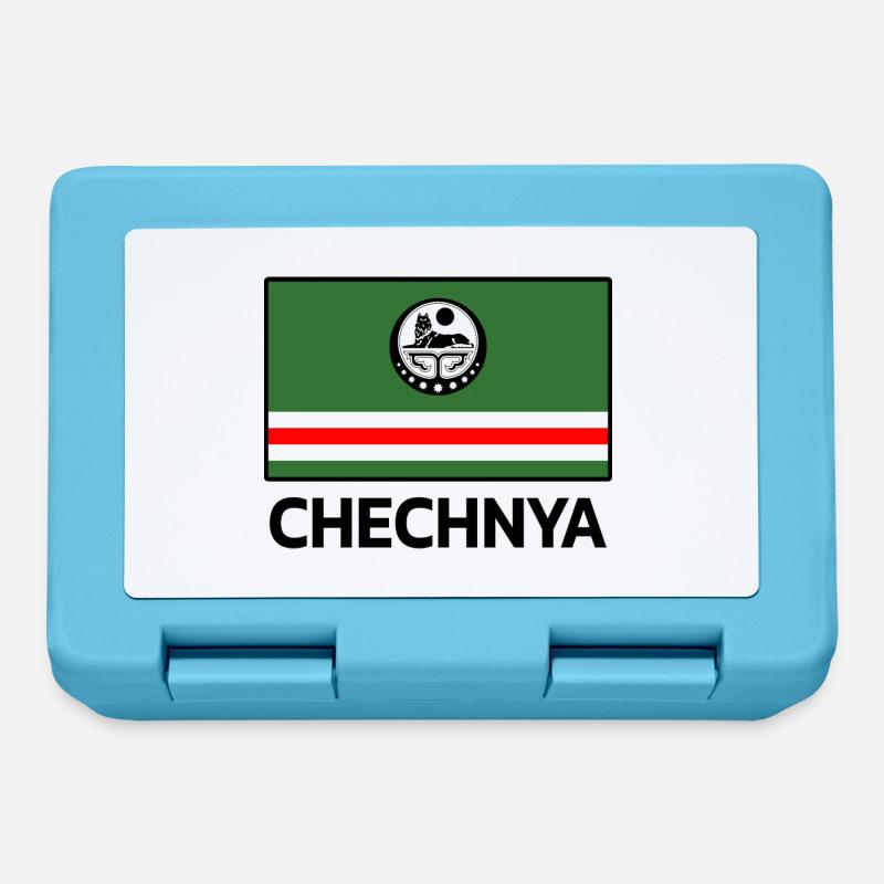 Tchétchénie Tchétchène Tschetschenien Tschetschene Drapeau - Boîte à goûter - bleu saphir