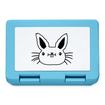 Visage petit lapin kawaii - Boîte à goûter - bleu saphir - Devant