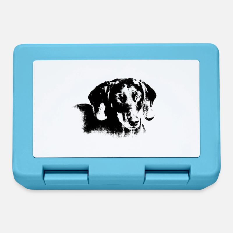 Dachshund head - Lunchbox - sapphire blue