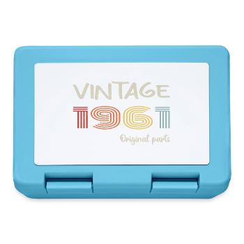 Original 1961 Vintage | Birthday present 1961 - Lunchbox - sapphire blue - Front