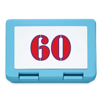 60. 60 JAHRE. 60-JÄHRIGES JUBILÄUM. 60. GEBURTSTAG. - Brotdose - Saphirblau - Vorne