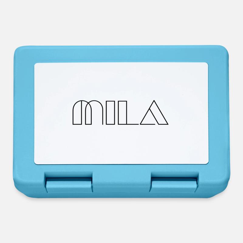 Name Mila Modern Schwarz - Brotdose - Saphirblau