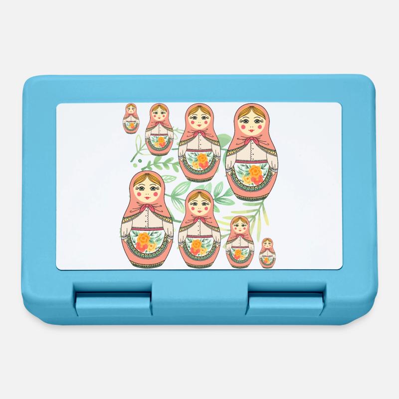 Poupée Matriochka Russie Babushka - Boîte à goûter - bleu saphir