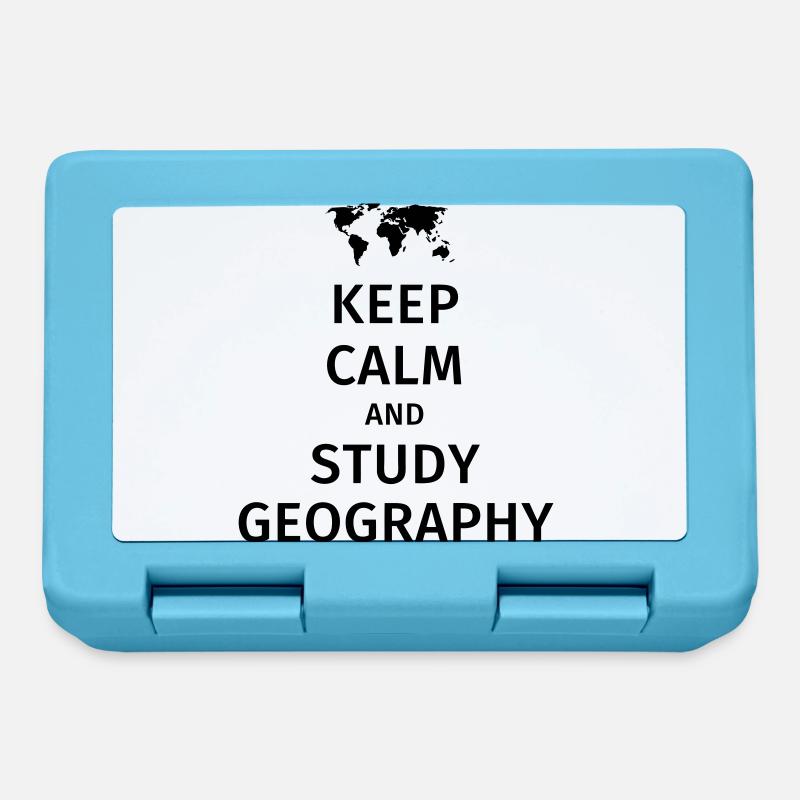 keep calm and study geography - Brotdose - Saphirblau