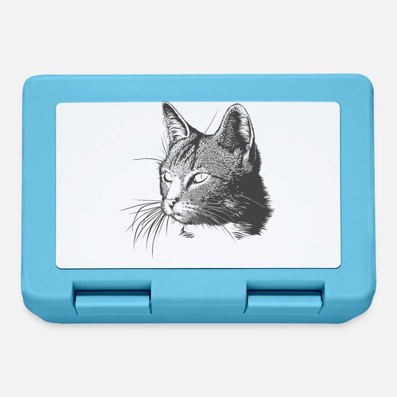 chat - Boîte à goûter - bleu saphir