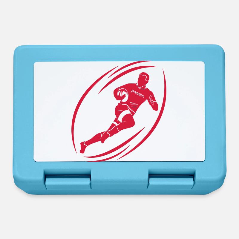 Passion rugby - Boîte à goûter - bleu saphir