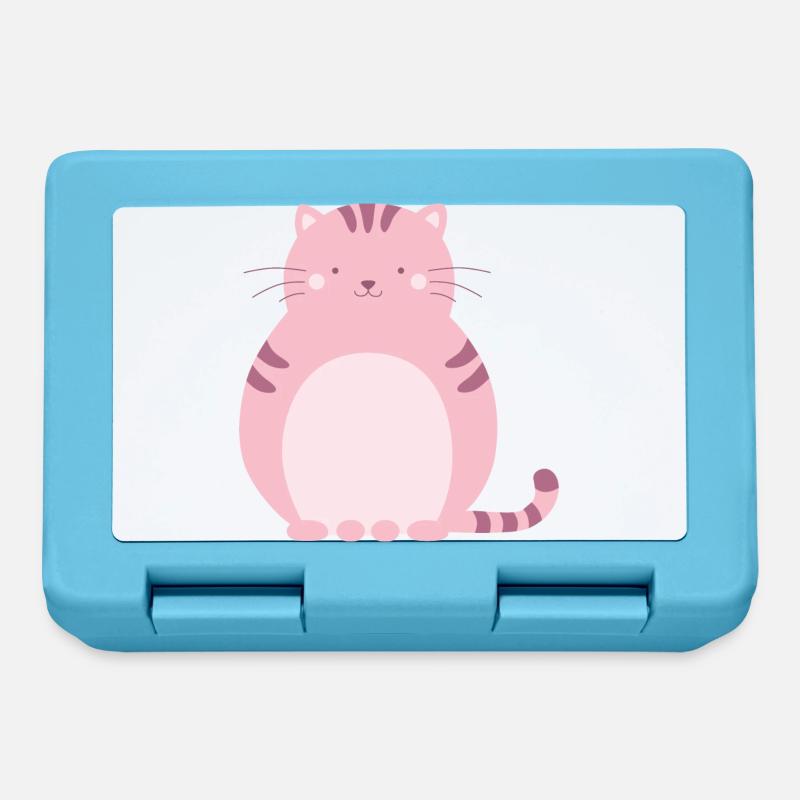 chat rose - Boîte à goûter - bleu saphir