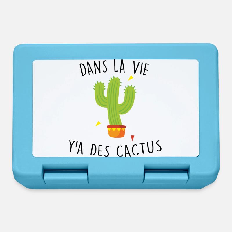 dans la vie y a des cactus - Boîte à goûter - bleu saphir