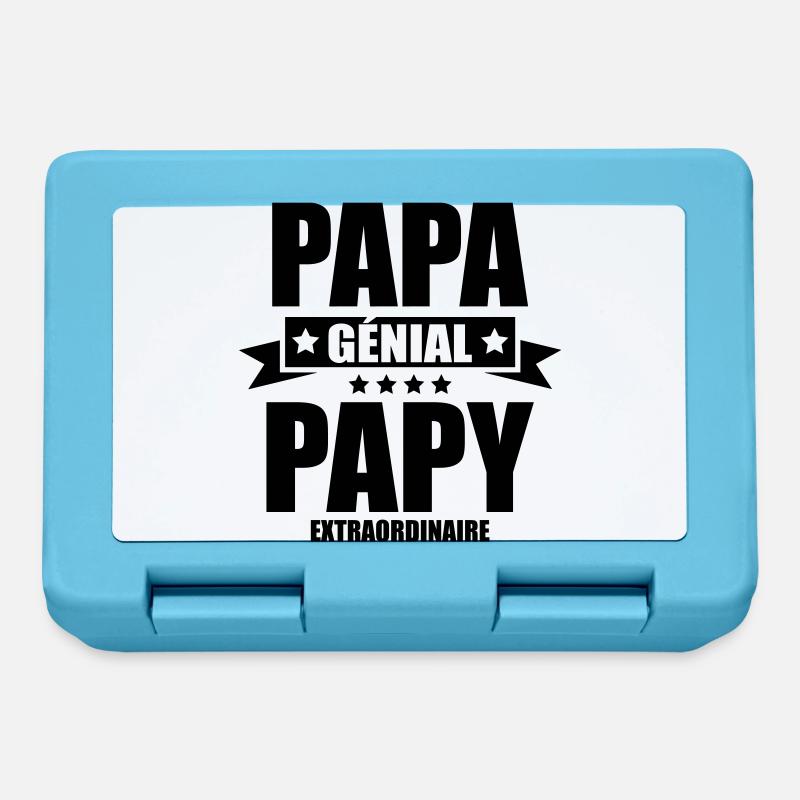 papa génial papy extraordinaire - Boîte à goûter - bleu saphir