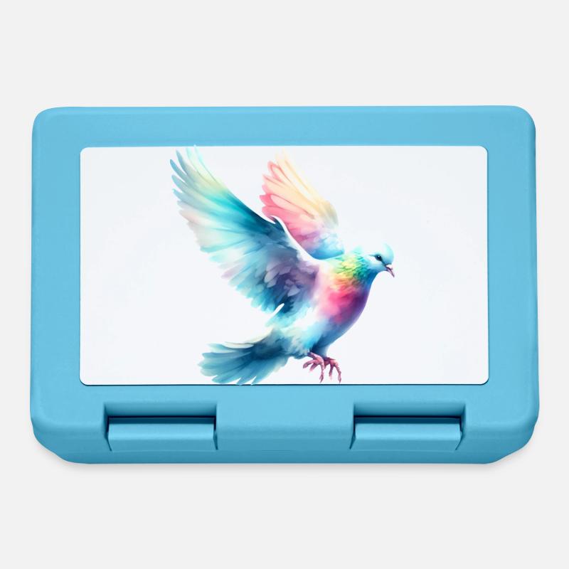 Rainbow Flight: Fliegende Taube - Brotdose - Saphirblau