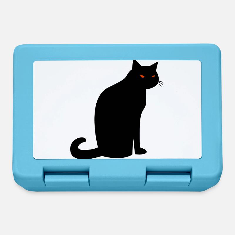 Chat noir effrayant Halloween - Boîte à goûter - bleu saphir