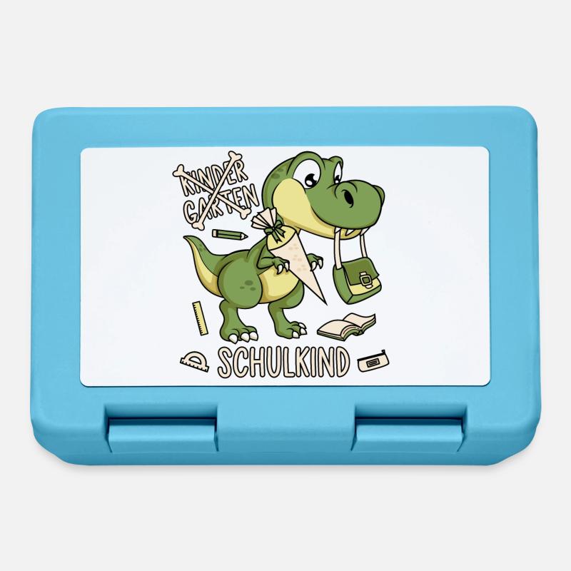 Schule Einschulung Dinosaurier Dino Schulkind - Brotdose - Saphirblau