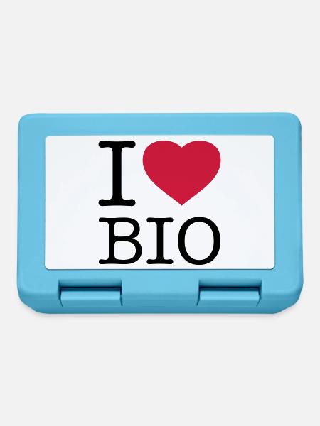 I LOVE BIO - Brotdose - Saphirblau