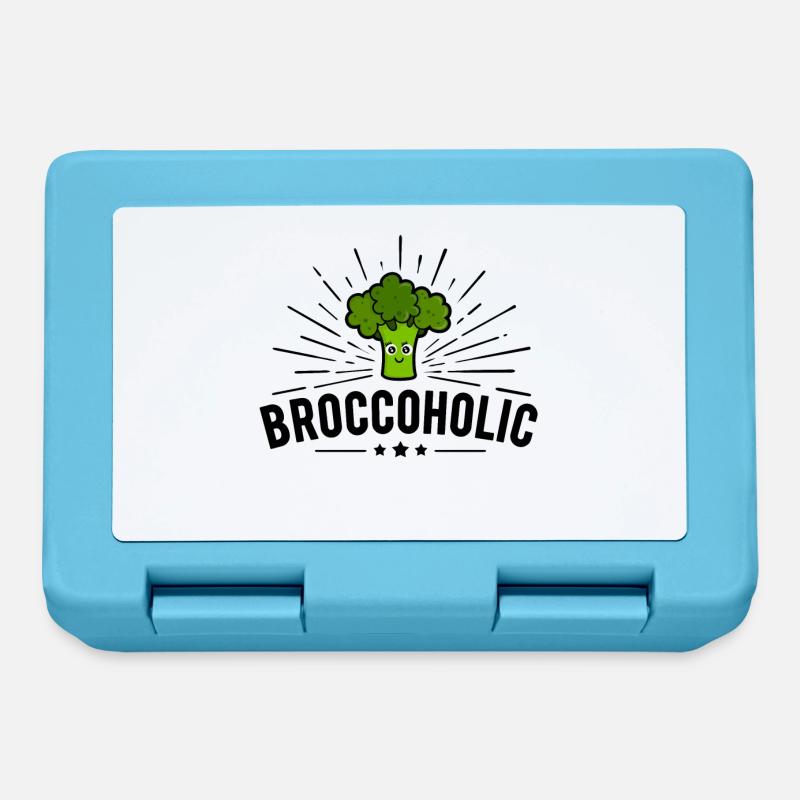 Végétarien végétalien - Broccoholic - Boîte à goûter - bleu saphir