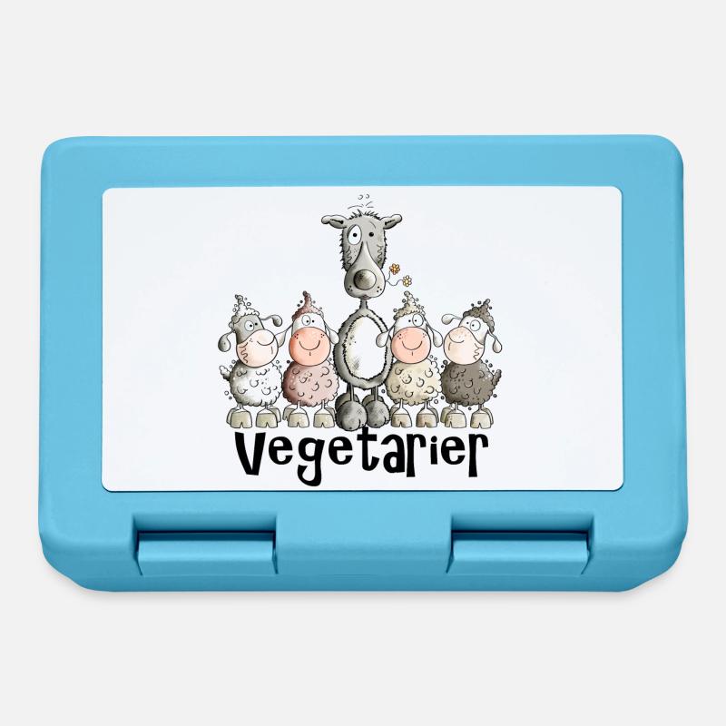 Vegetarier Wolf - Brotdose - Saphirblau