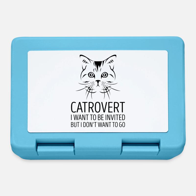 Catrovert Cat Introvert Geschenk - Brotdose - Saphirblau