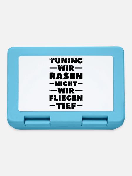 Tuning wir Rasen nicht wir fliegen tief Tuner - Brotdose - Saphirblau